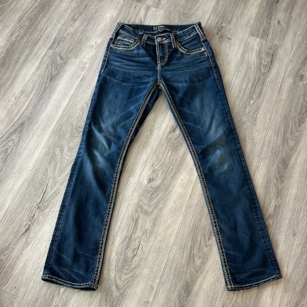 Silver Suki high straight leg blue jeans size 28
